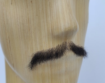 Realistic Fake Black Pencil Moustache, full hand made, Length 8.5 cm
