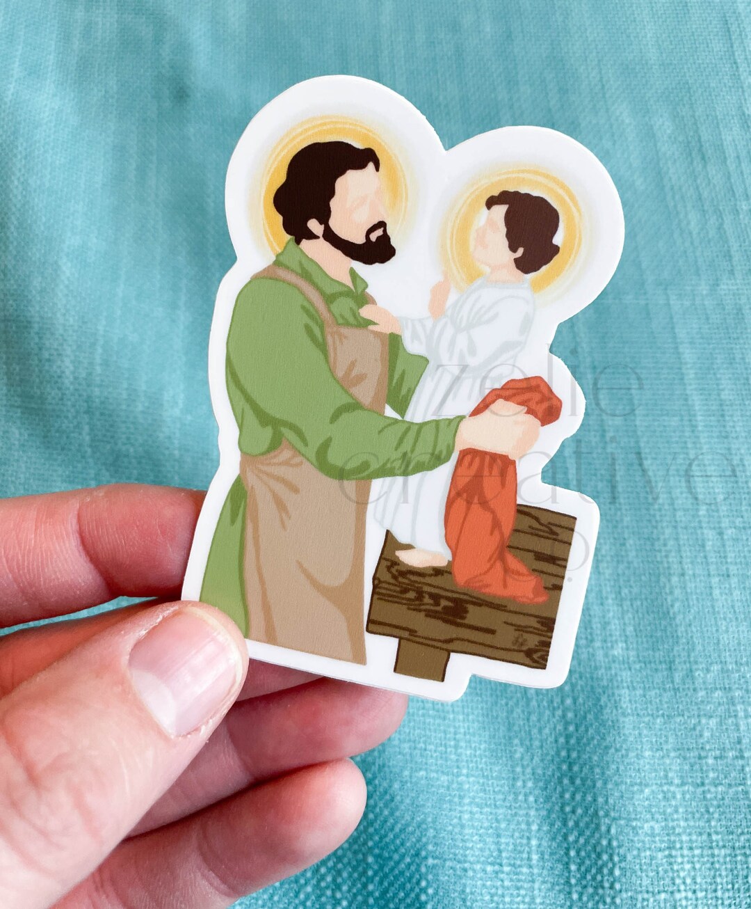 Saint Joseph Workshop Sticker, Catholic Vinyl Weatherproof Sticker, St ...