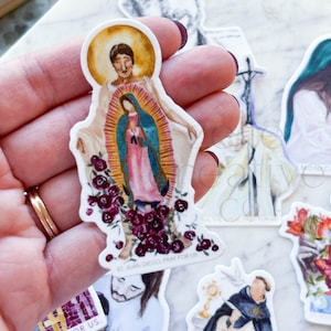St. Juan Diego with Our Lady of Guadalupe Watercolor Print, Vinyl Sticker  |  OLOG & Juan Diego