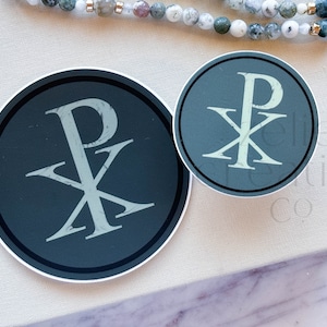 Chi Rho, PX, Catholic Vinyl Weatherproof Sticker, Cristo Rey Sticker