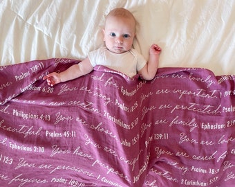Swaddle Blanket Scripture Be Strong Courageous Muslin Bible Verse Prayer Baby Organic Muslin Natural Gifts Under 40 Shower Gift Etsy