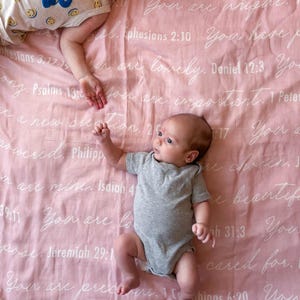 You Are Mine | Muslin Swaddle Blanket | Scripture Affirmation Christian Baby Blanket