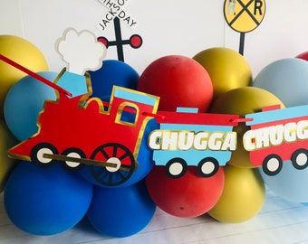 Train banner/Chugga Chugga Choo Choo banner/Chugga Chugga Two Two/Train birthday decor/Train party/Train decorations/Two fast/Train birthday