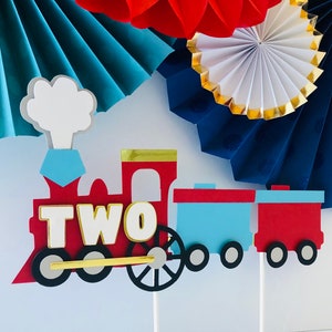 Train cake topper/Train birthday/Train party/Party decor/Chugga Chugga two two/Cake topper/Trains/Train decor/Railroad/Railroad crossings