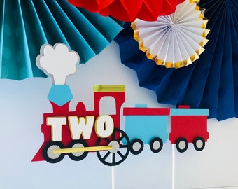 Train cake topper/Train birthday/Train party/Party decor/Chugga Chugga two two/Cake topper/Trains/Train decor/Railroad/Railroad crossings