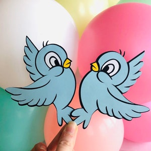 Cinderella blue birds/princess blue birds/paper birds/blue birds/Cinderella birds/Princess banner/Princess birthday/Princess party/