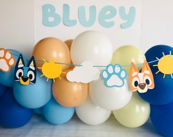 Bluey garland/Bluey banner/Bluey birthday banner/Bluey birthday party/Bluey decor/Boy birthday party/Girl birthday party/Bluey gift/Bluey