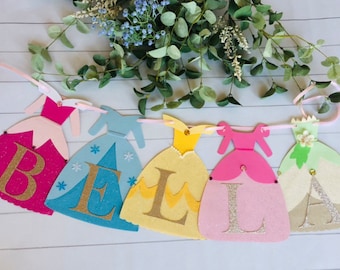 Princess Banner/Princess Dress Banner/Disney Princesses/Disney Princess banner/Princess Birthday/Princess party