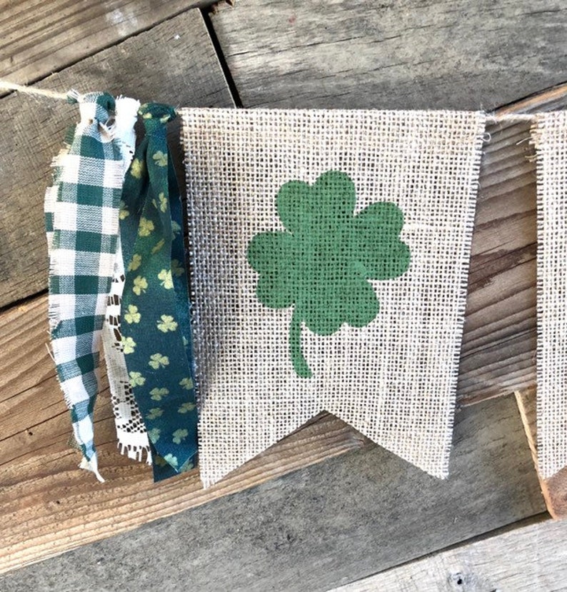 st patricks day burlap banner