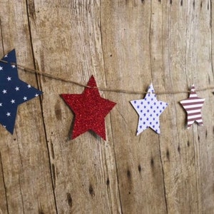 Star banner/Americana star banner/Fourth of July banner/Flag banner/Fourth of July decor/Sparkle/Independence day/Patriotic banner/Glitter