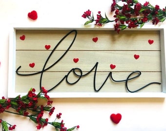 Love valentines sign/Valentines gift/Love sign/Love wood sign/Valentine home decor/Valentines decor/Valentines hearts