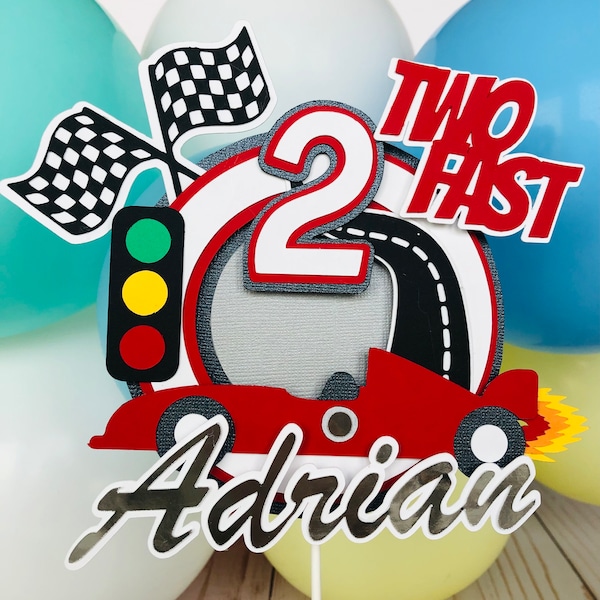 Two fast cake topper/Racecar cake topper/Racecar party/Racecar birthday/Two fast birthday/Fast and the furious birthday/Car cake topper/Race