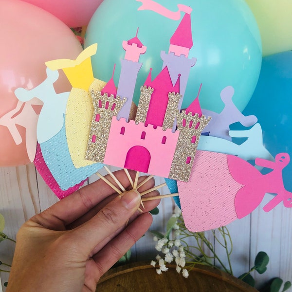 Princess cupcake toppers/Princess party/Cupcake toppers/Disney Princess/Disney cupcake toppers/Cinderella/Belle/Sleeping Beauty/Ariel/Elsa