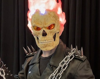 Ghost Rider Cosplay Helmet - Flaming Skull Mask