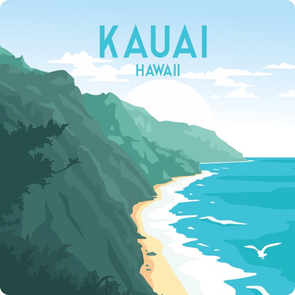 TB Kauai Fridge Magnet, Napali Coast Hawaii Magnet, Beach Decor, Hawaii Souvenir, Hawaii Gift, Beach Magnet