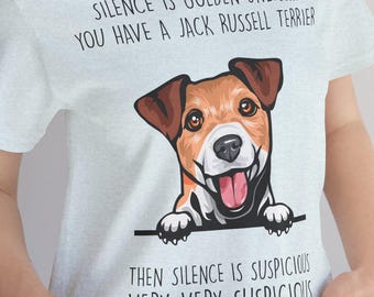 Zabawna koszulka z płótna Jack Russell Terrier Bella | Prezent dla miłośnika psów