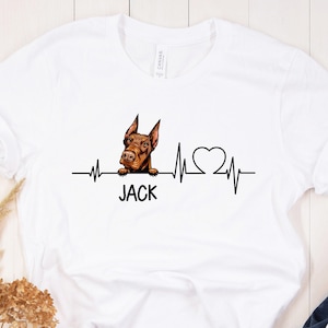 Doberman t-shirt, Doberman gift, Doberman heartbeat shirt, best gift for Doberman mom, best gift for Doberman lovers