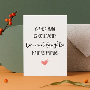 Carte de collègues, carte de collègue, carte pour collègues, carte d'appréciation, cadeau de départ, carte blanche pliée 5x7