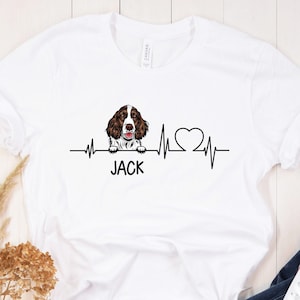 English Springer Spaniel t-shirt, English Springer Spaniel gift, English Springer Spaniel heartbeat shirt