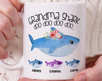 Personalized Grandma Shark Mug, Mother's Day Gift