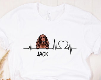 Irish Red Setter T-Shirt, Irish Setter Geschenk, Irish Setter Herzschlag Shirt, bestes Geschenk für Irish Red Setter Mutter, bestes Geschenk für Irish Setter Liebhaber