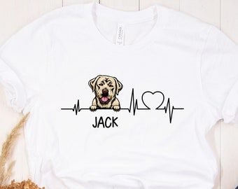 Labrador t-shirt, Labrador gift, Labrador heartbeat shirt, best gift for Labrador mom, best gift for Lab dog lovers, best Lab owner gift