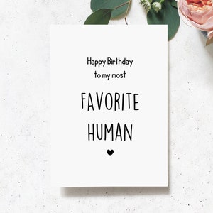 Cartão de aniversário para namorado, namorada, marido, esposa, parceiro, cartão de aniversário, cartão de aniversário humano favorito, cartão de aniversário engraçado para ele e ela