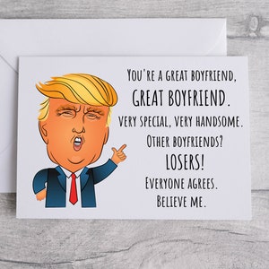 Carte drôle pour petit ami, carte de fête des pères Trump grand petit ami, carte petit ami, carte d'anniversaire pour petit ami, carte pliée 5 x 7