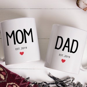 Gifts for New Mom and Dad, New Mom and Dad Mugs, New Mom Mug, Mug Set for Parents, Mother&#39;s Day, New Parents Gift, Baby Shower Gift