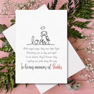 Carte commémorative personnalisée pour animaux de compagnie, carte de sympathie pour chien, carte personnalisée pour animaux de compagnie, carte de deuil personnalisée, carte souvenir pour chien, tribune personnalisée pour animaux de compagnie
