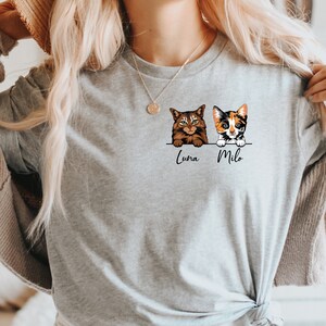 Custom Cat T-Shirt, Personalized Cat Shirt, Cat Lovers Gifts, Cat Mom Shirts, Best Gift for Cat Dad
