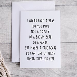 Cartão de mãe, cartão engraçado para mamãe, obrigado por ser minha mãe, cartão branco dobrado 5x7