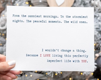 Carte d'anniversaire pour mari, carte romantique pour femme, carte d'amour pour petit ami, pour petite amie, carte Je t'aime