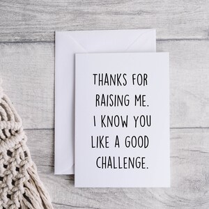 Mother card from son/daughter, funny card for Mother, thank you for being my Mother, Witty Mother Card, folded 5x7 white card