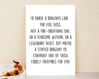 Boss gift, Boss Appreciation card, Boss Day Gift, Boss Birthday Gift, Christmas Gift for Boss, Funny Card for Boss, Funny Gift for Boss