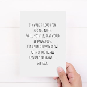 Carta nipote, carta divertente per nipote, camminerei attraverso il fuoco per te nipote, carta bianca piegata 5x7