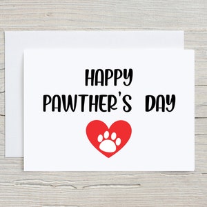 Dog Dad Card, Card for Cat Dad, Pet Father&#39;s Day Card, Cat Dad Card, Fur Dad Card, Card from Dog, Card from Cat, Pawther&#39;s Day Card