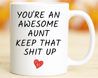 Taza de café divertida para tía, regalo genial para tía