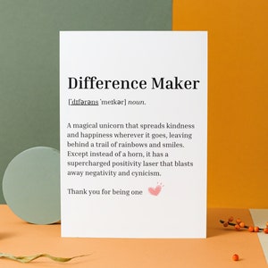 Unterschied Maker Karte, Motivationskarte, Freundgeschenk, Karte für Mitarbeiter, Kollegenkarte, Bestes Geschenk für Freund