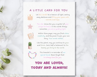 Card for friend, Just because card, Thoughtful card, Inspirational card, Tough times card, Sympathy card, Get well card,  You're loved card