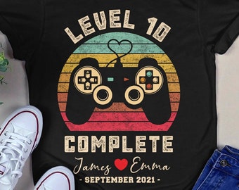 10th Anniversary Gift, Video Game Shirt, 10 Year Anniversary Gift, Gamer Husband Gift, Level 10 Complete