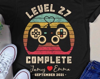 27th Anniversary Gift, Video Game Shirt, 27 Year Anniversary Gift, Gamer Husband Gift, Level 27 Complete