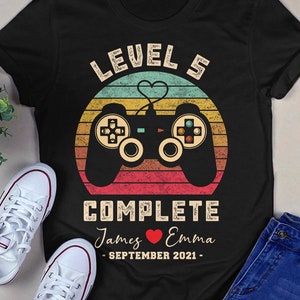 5th Anniversary Gift, Video Game Shirt, 5 Year Anniversary Gift, Gamer Husband Gift, Level 5 Complete
