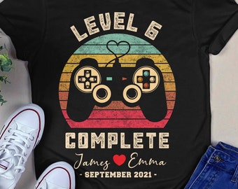 6th Anniversary Gift, Video Game Shirt, 6 Year Anniversary Gift, Gamer Husband Gift, Level 6 Complete