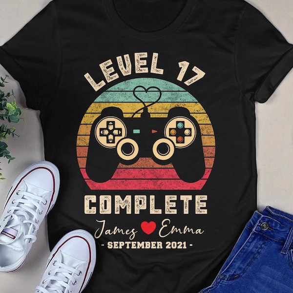 17th Anniversary Gift, Video Game Shirt, 17 Year Anniversary Gift, Gamer Husband Gift, Level 17 Complete