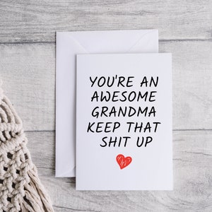 Carta della nonna, carta divertente per la nonna, grazie per essere mia nonna, carta bianca piegata 5x7