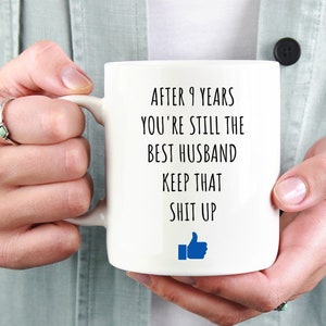 9th Year Anniversary Mug, 9th Anniversary Gift For Husband, Gift For Him, Husband&#39;s Gift, Husband Mug