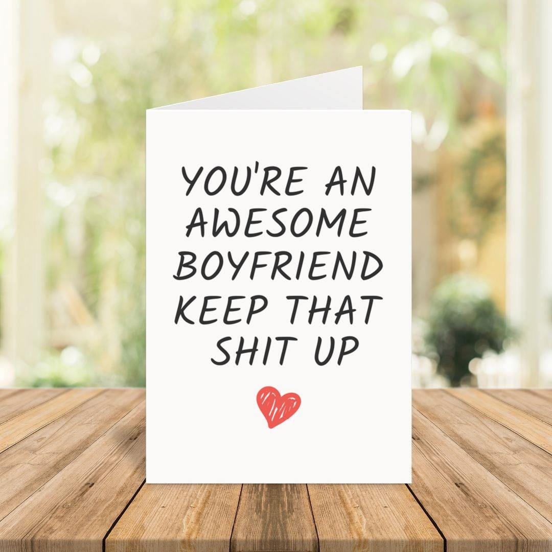 Boyfriend Card, Funny Card for Boyfriend, Thank You for Being My ...
