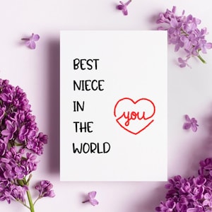 Carte de nièce, carte drôle pour nièce, merci d'avoir été ma nièce, meilleure nièce de tous les temps, carte d'anniversaire de nièce, carte de Saint-Valentin nièce, à ma nièce