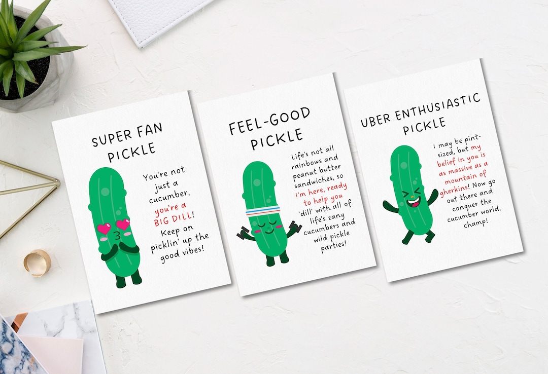 Emotional Support Pickle Card, Funny Positive Pickle Card, Christmas ...
